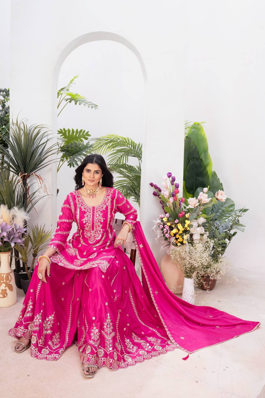 The Rani Pink Ceremonial Heritage Gharara